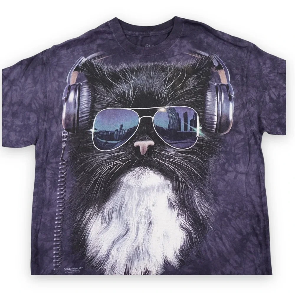 The Mountain Cool Cat Manimals Large Blue Tye Dye Kittens‎ Headphones Sunglasses
